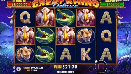 Great Rhino Deluxe slot screenshot 4