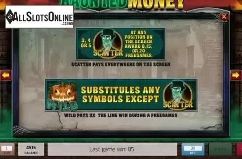Features. Haunted Money from InBet Games
