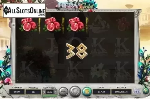 Win Screen. Hera's Gold from ReelNRG