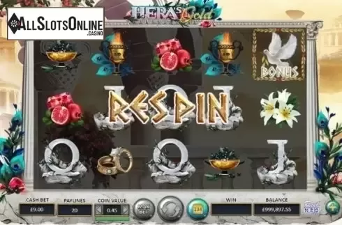 Respin Feature. Hera's Gold from ReelNRG