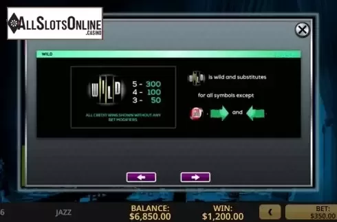 Paytable 3. Jazz from High 5 Games