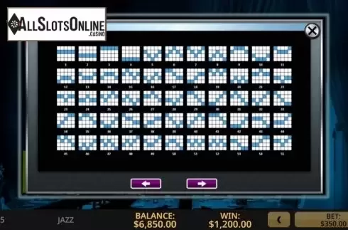 Paytable 5. Jazz from High 5 Games