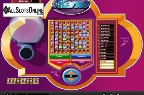Win Screen. Keno (1x2gaming) from 1X2gaming