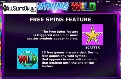 Paytable 2. Lightning Wild from Greentube