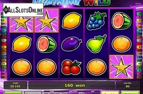 Win Screen . Lightning Wild from Greentube