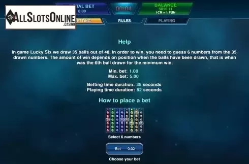 Rules screen