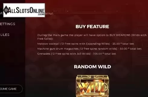 Buy feature screen