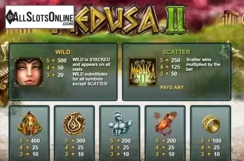 Paytable 1. Medusa 2 HQ from NextGen
