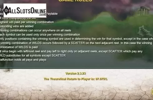 Paytable 4. Medusa 2 HQ from NextGen