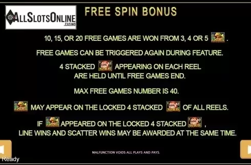 Paytable 2. Monkey Island from PlayStar