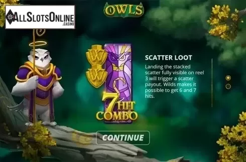 Intro screen 1. Owls from Nolimit City