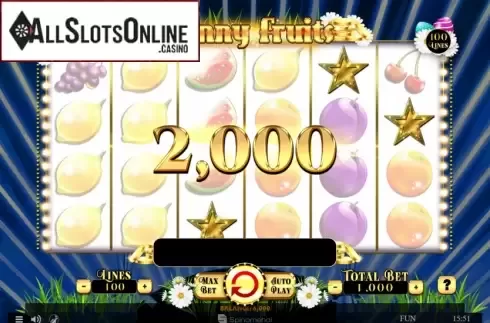 Win Screen. Penny Fruits Easter Edition from Spinomenal
