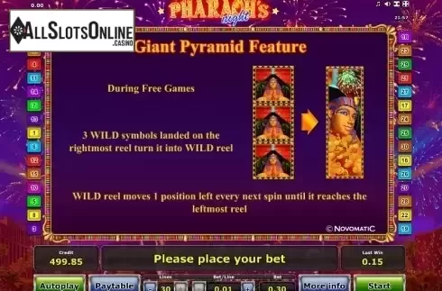 Paytable 4. Pharaoh´s Night from Greentube