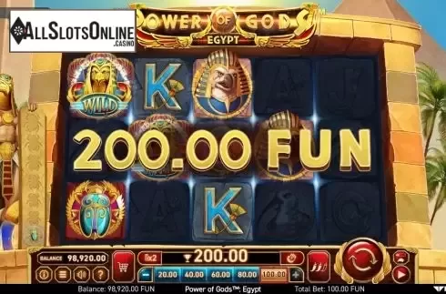 Win Screen . Power of Gods: Egypt from Wazdan