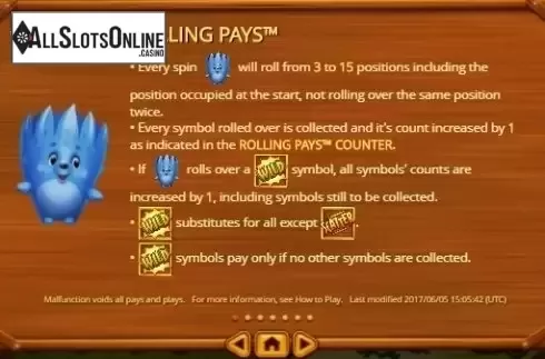 Paytable 1. Rolling Roger from Habanero