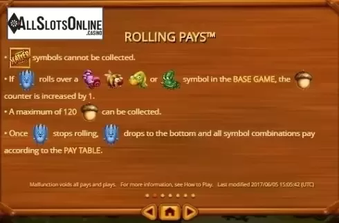 Paytable 2. Rolling Roger from Habanero