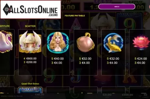 Paytable screen 4. Royal Swan from Ainsworth