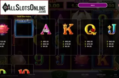 Paytable screen 2. Royal Swan from Ainsworth