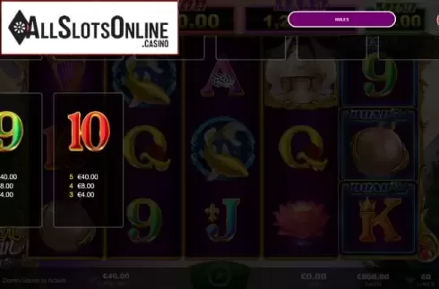 Paytable screen 3. Royal Swan from Ainsworth