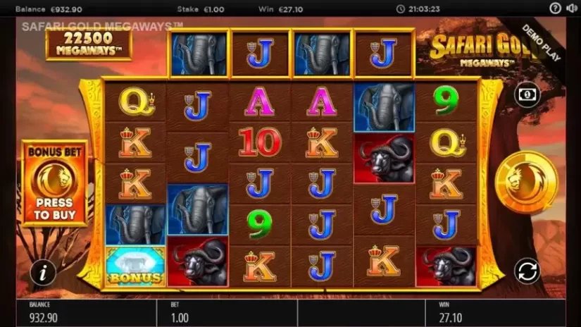 Safari Gold Megaways slot screenshot 1
