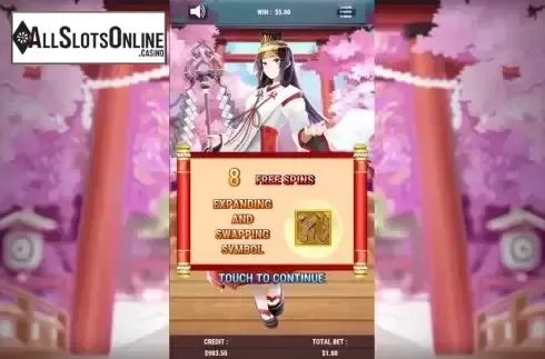 Free Spins screen