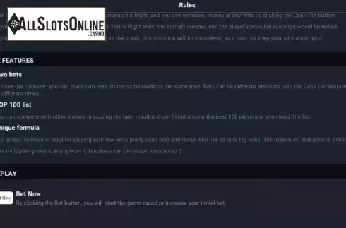 Features screen