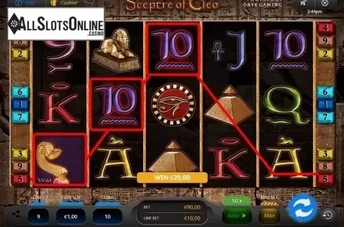 Wild win screen. Sceptre of Cleo from Oryx