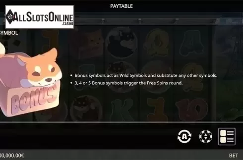 Paytable 2. Shiba Inu from Gamatron