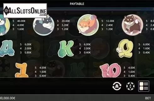 Paytable . Shiba Inu from Gamatron
