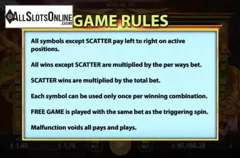 Game Rules screen