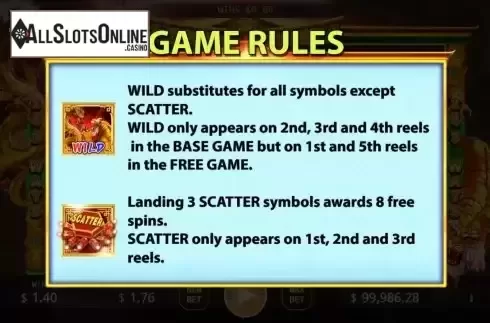 Game Features screen