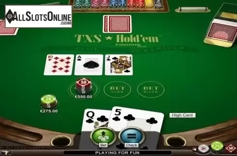 Game Screen. Texas Holdem Professional Series High Limit from NetEnt