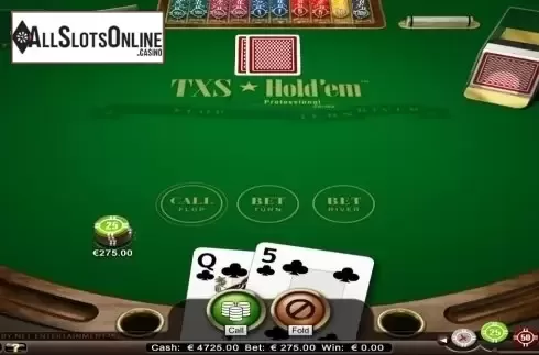 Game Screen. Texas Holdem Professional Series High Limit from NetEnt