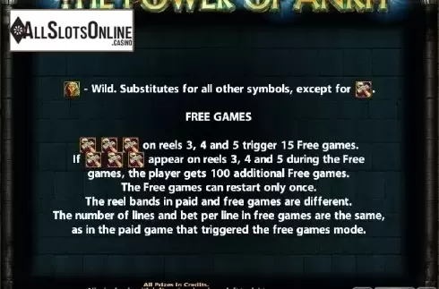 Paytable 2. The Power Of Ankh from Casino Technology