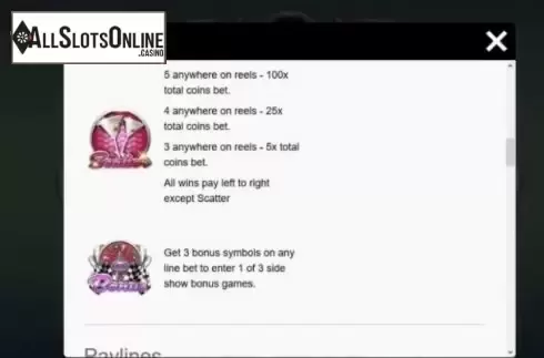Paytable 3. Triple Win Cafe from Gamesys