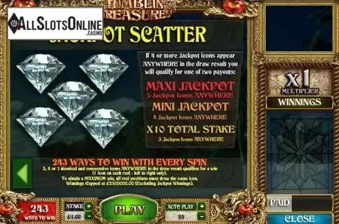 Paytable 4. Tumblin' Treasures from Big Time Gaming