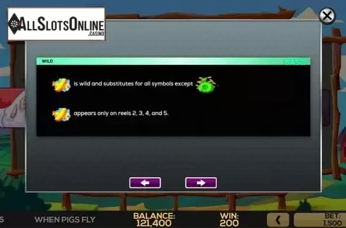 Paytable 2. When Pigs Fly (High 5 Games) from High 5 Games