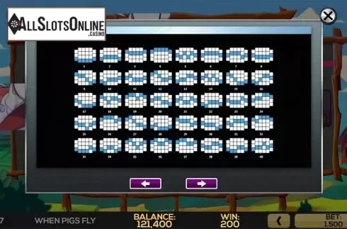 Paytable 3. When Pigs Fly (High 5 Games) from High 5 Games
