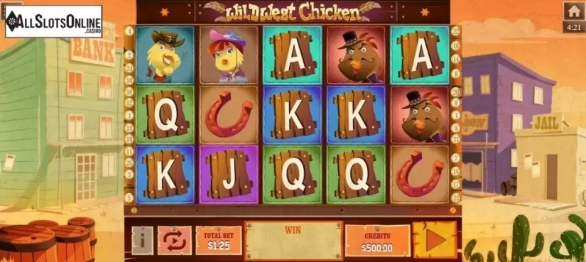 Reel Screen. Wild West Chicken from MultiSlot