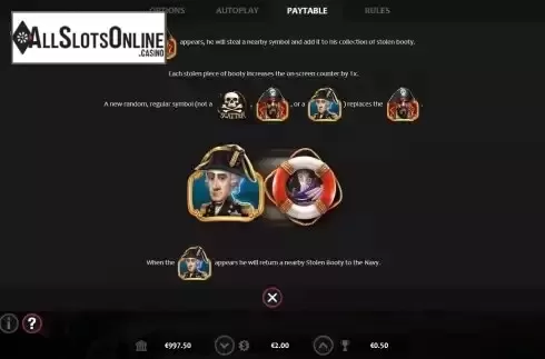 Stolen booty feature screen