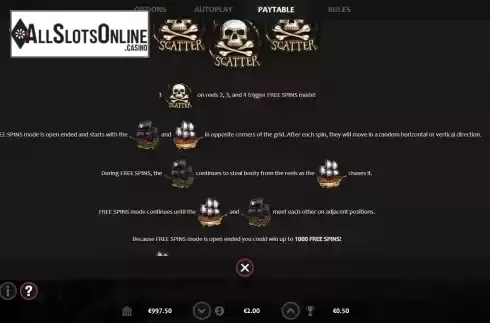 Free Spins feature screen