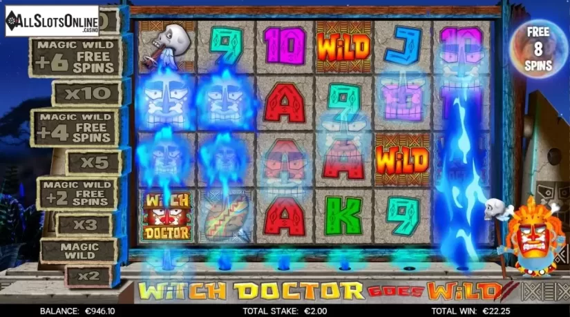 Free Spins 2. Witch Doctor Goes Wild from CORE Gaming
