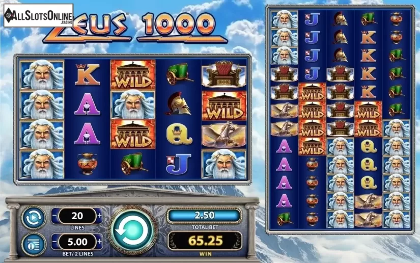 Game reels. Zeus 1000 from WMS