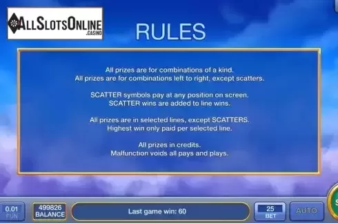 Game Rules screen