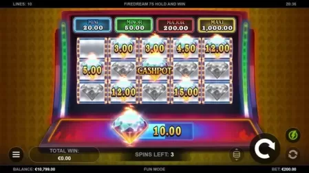 Firedream 7s Hold and Win slot screenshot 3