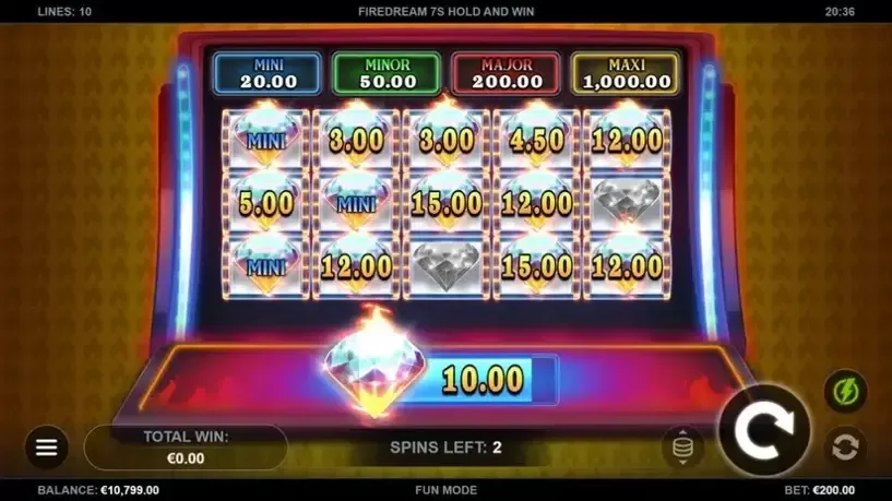 Firedream 7s Hold and Win slot screenshot 
