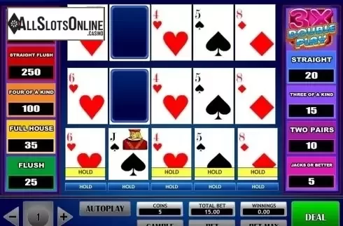 Game Screen. 3x Double Play Poker from iSoftBet