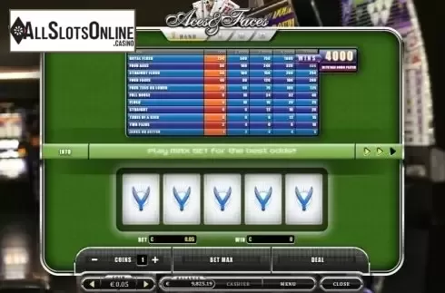Game Screen. Aces and Faces (Oryx) from Oryx