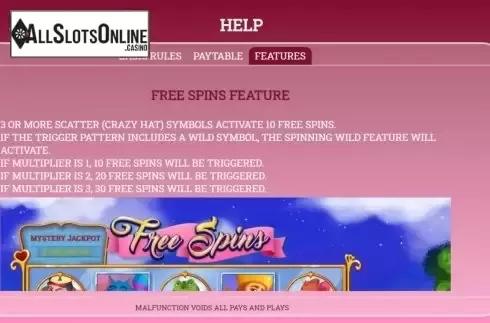 Feature screen 2. Alice in Dreamland from Arrows Edge