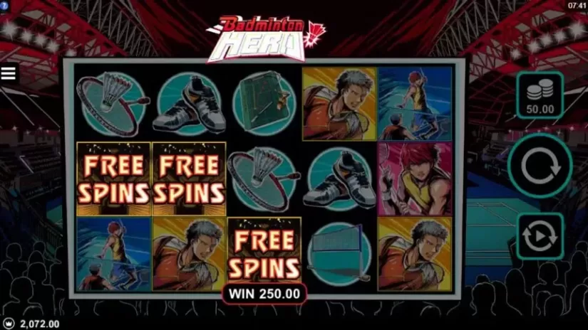 Badminton Hero slot screenshot 3